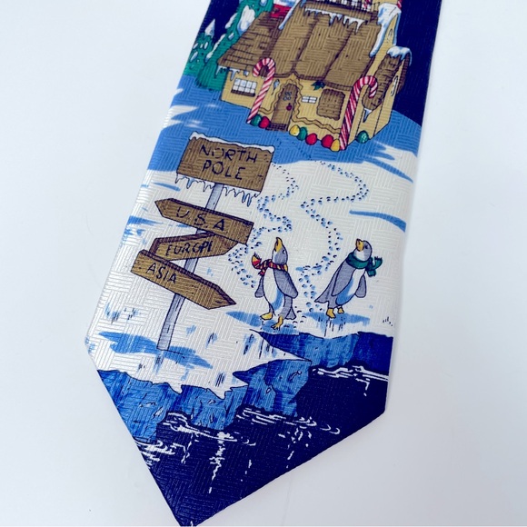 💕2/$20💕 Santa Claus North Pole Christmas Eve Neck Tie - Picture 3 of 8